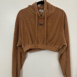 I.AM.GIA Cropped Hooded Sweater - Caramel Brown